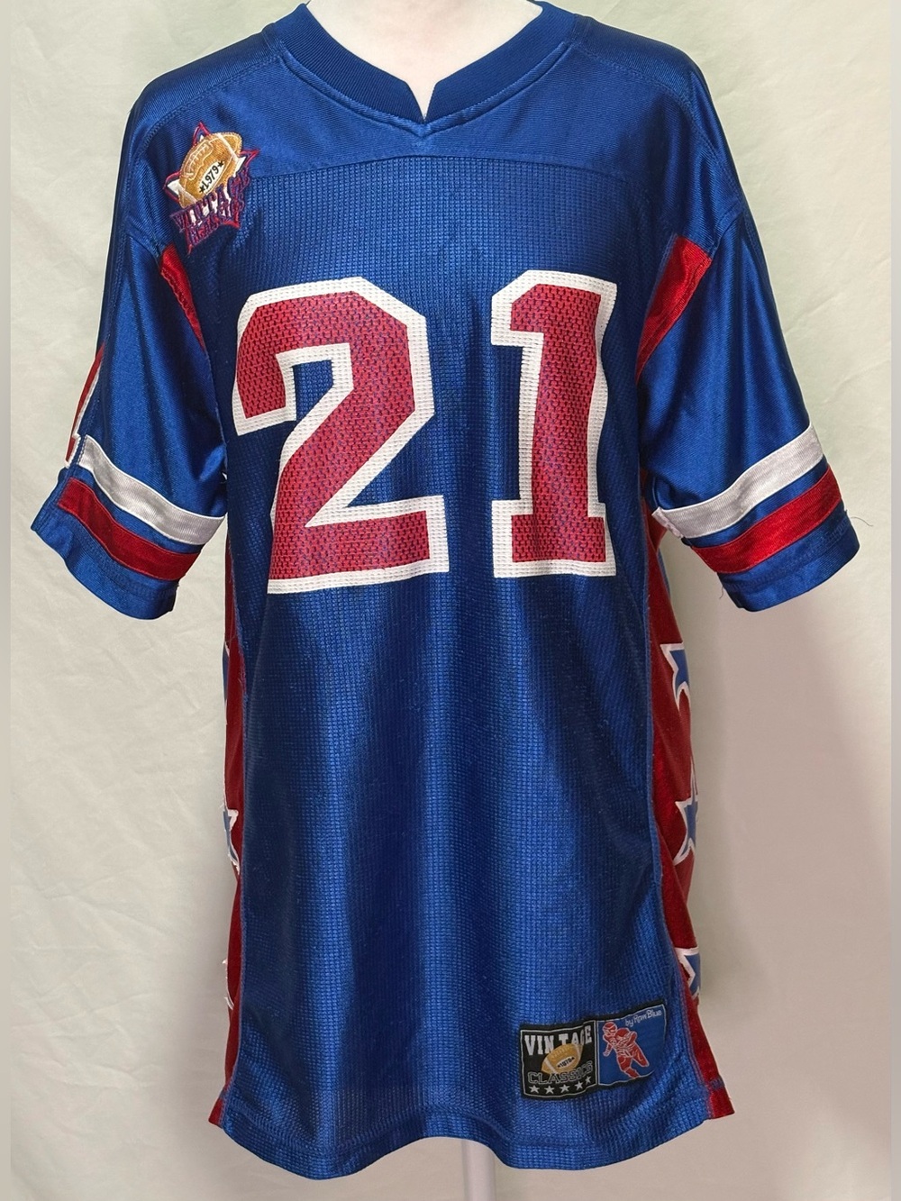 Vintage Raw Blue #21 Football Jersey Women’s Y2K Hip Hop Streetwear